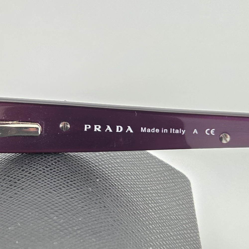Prada VPR 58L Eyeglasses - FRAME ONLY - 5AV-1O1 Gunmetal Plum Italy 51-14-135 - Picture 5 of 16
